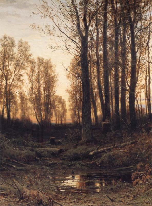 Ivan Shishkin Eventide-Sunset France oil painting art